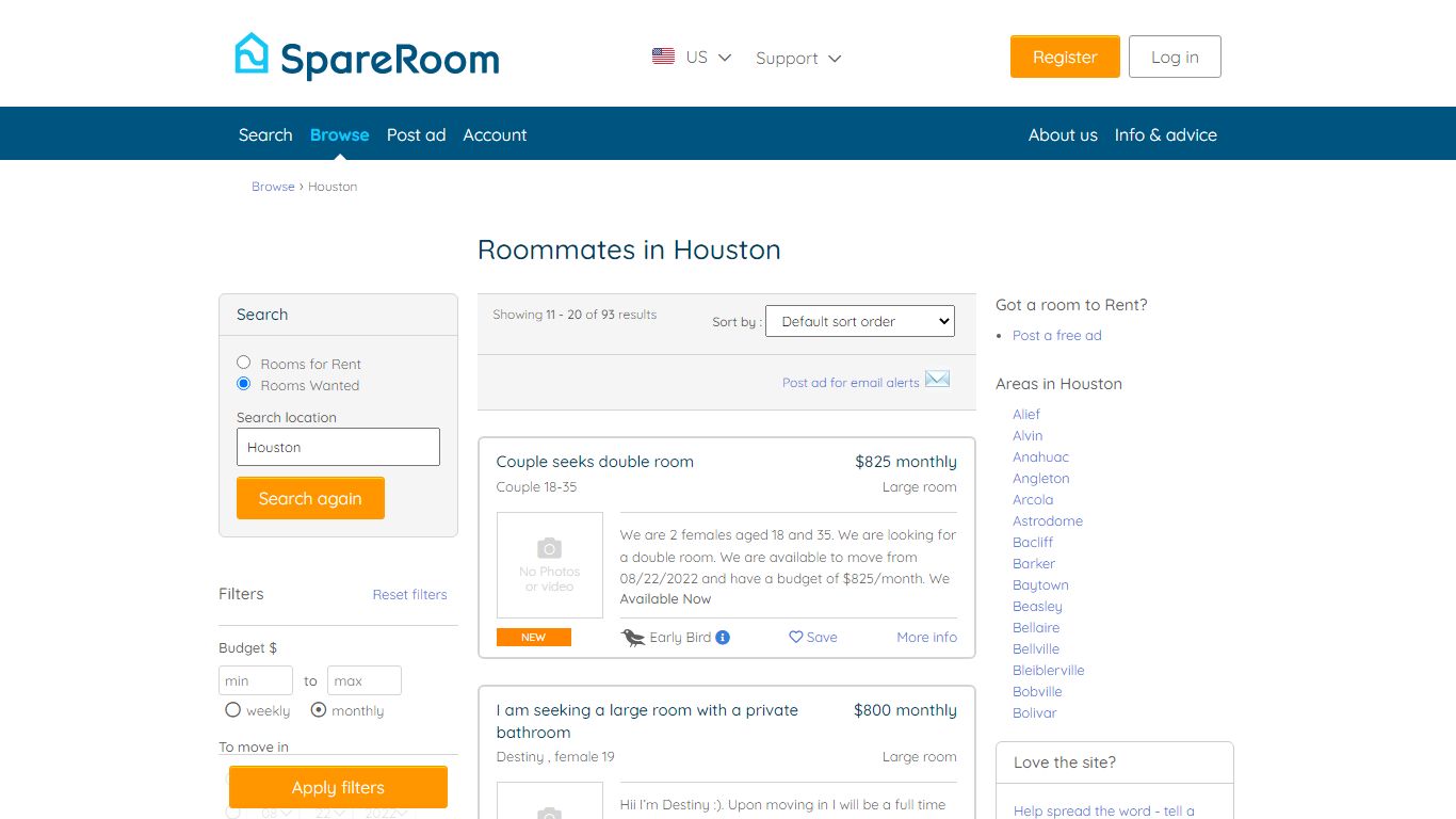 Roommate finder Houston. Roommate wanted? Find roommates in Houston ...