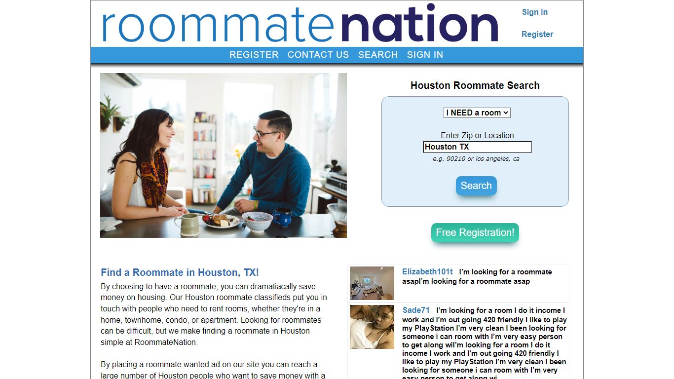 Houston Roommate Finder - Search Houston roommates in Texas